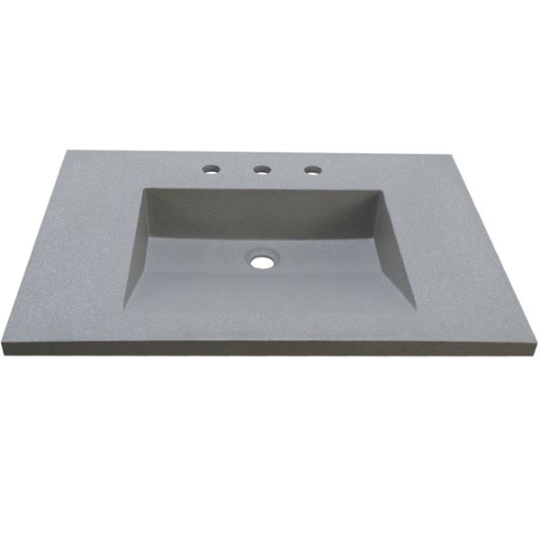 31 in. Single Concrete Ramp Sink Top -Gray