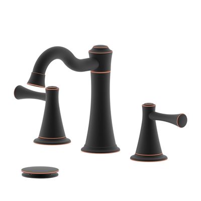 Konya Double Handle Oil Rubbed Bronze Widespread Bathroom Faucet with Drain Assembly with Overflow