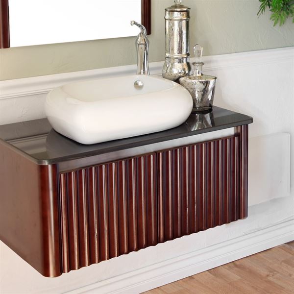 32.5 in. Single Sink Vanity Wood Walnut