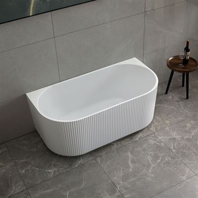 67 in. Freestanding Acrylic Bathtub in Glossy White