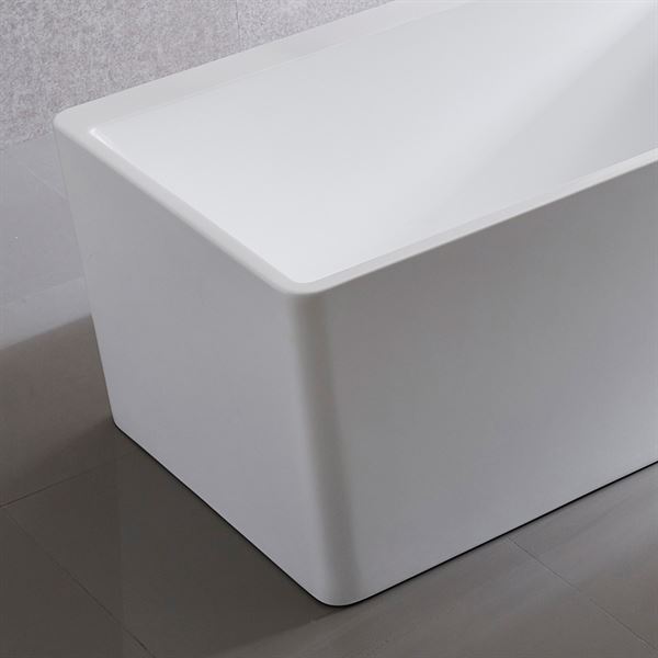 67 in. Freestanding Acrylic Bathtub in Glossy White