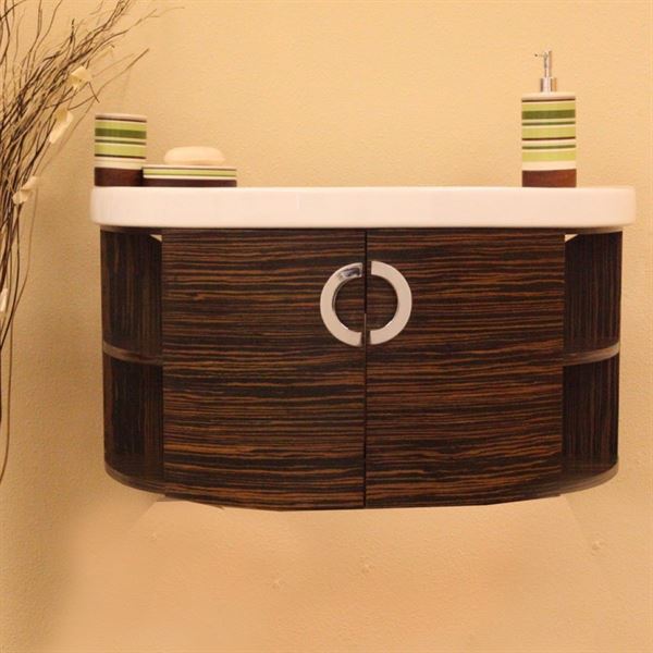 34 in Single vanity-Wood-Ebony-Zebra