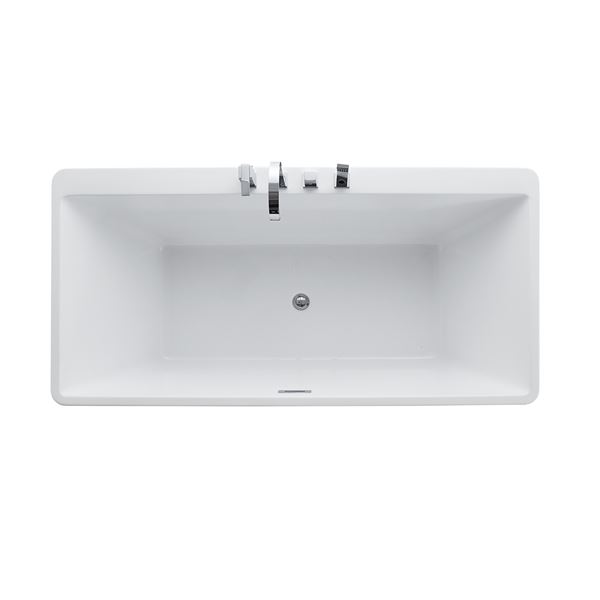 67 in. Freestanding Acrylic Bathtub in Glossy White