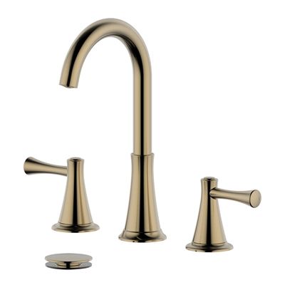 Kassel Double Handle Gold Widespread Bathroom Faucet with Drain Assembly with Overflow