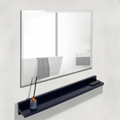 30" Blue Wireless Charging Shelf and Frameless Mirror Set