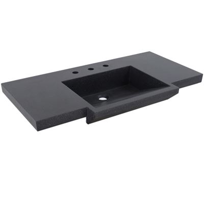 31 in. Single Concrete Ramp Sink Top - Black