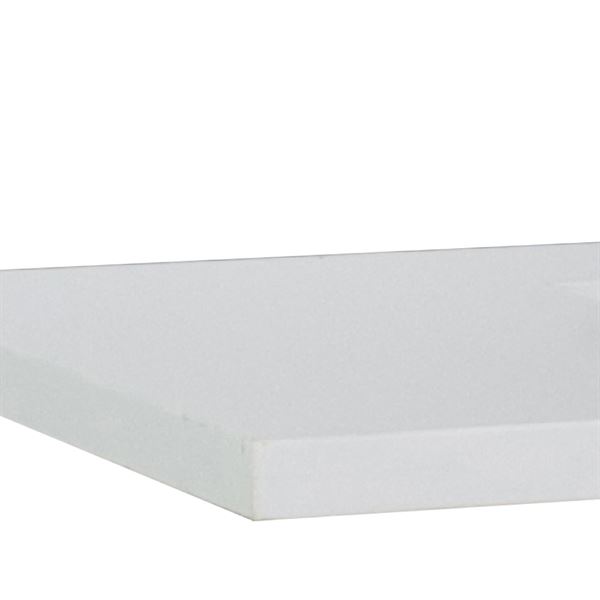 61 in. White Quartz Top with Double White Ceramic Rectangular Sinks