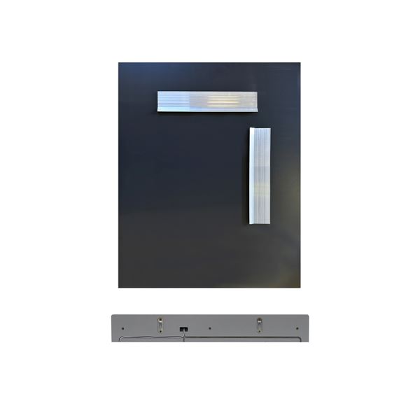 24" Light Gray Wireless Charging Shelf and Frameless Mirror Set