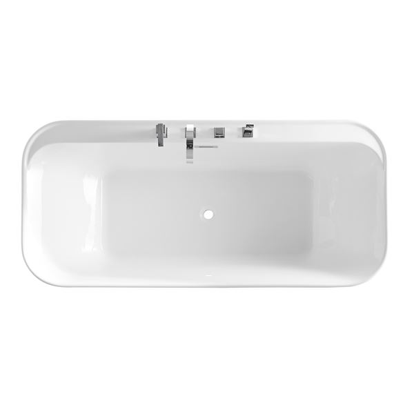 67 in. Freestanding Acrylic Bathtub in Glossy White