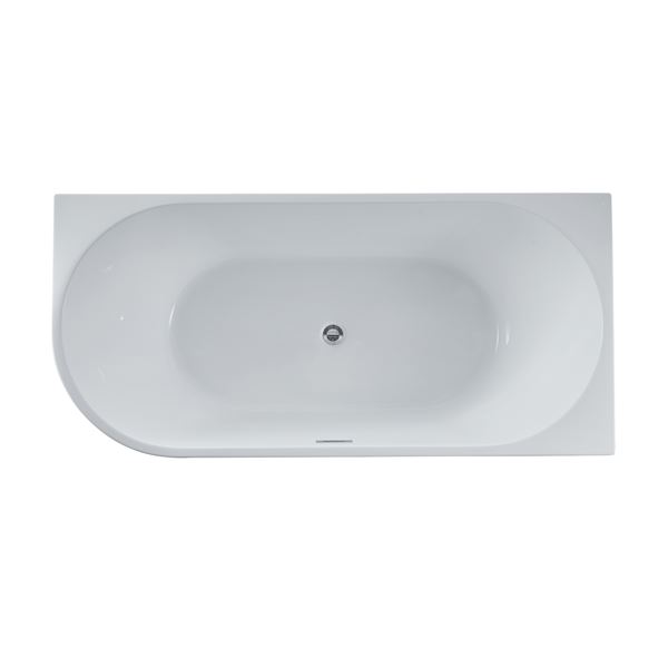 67 in. Freestanding Acrylic Bathtub in Glossy White