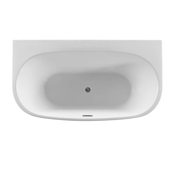 67 in. Freestanding Acrylic Bathtub in Glossy White