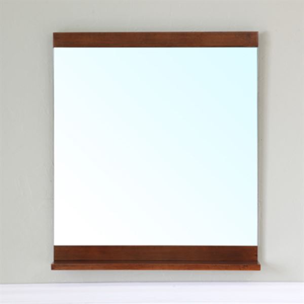 31.5 in. Solid Wood Frame Mirror, Walnut