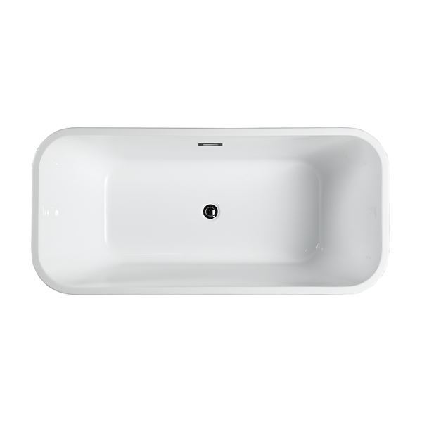 Novara 59 in. Freestanding Bathtub in Glossy White