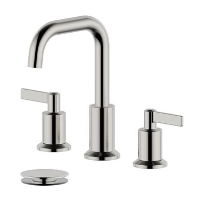 Kadoma Double Handle Brushed Nickel Widespread Bathroom Faucet with Drain Assembly with Overflow