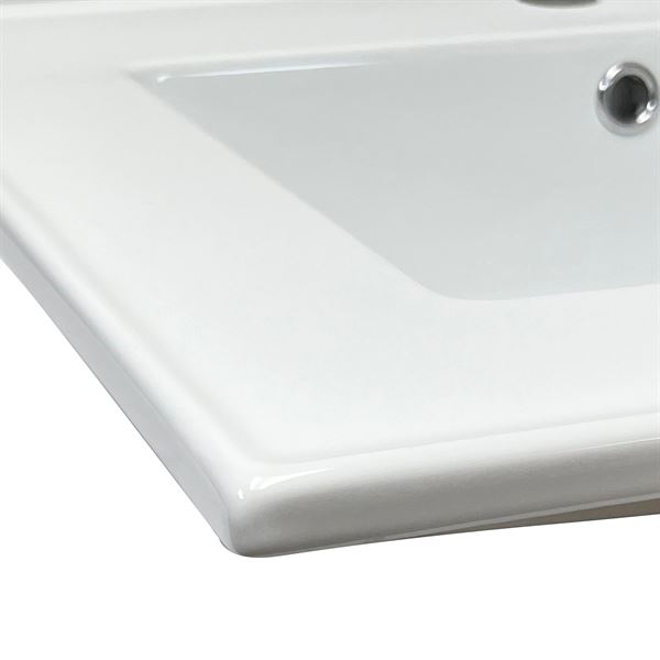 25 in. Single Sink Vitreous China Top with Single Faucet Hole