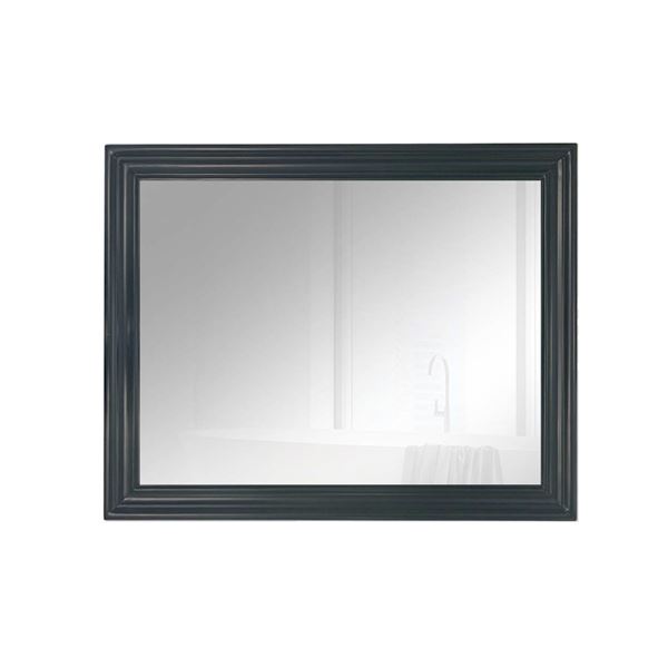 24 in. Wood Frame Mirror in Dark Gray