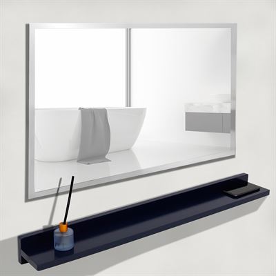 35" Blue Wireless Charging Shelf and Frameless Mirror Set