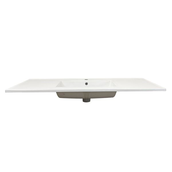 49 in. Single Sink Vitreous China Top with Single Faucet Hole