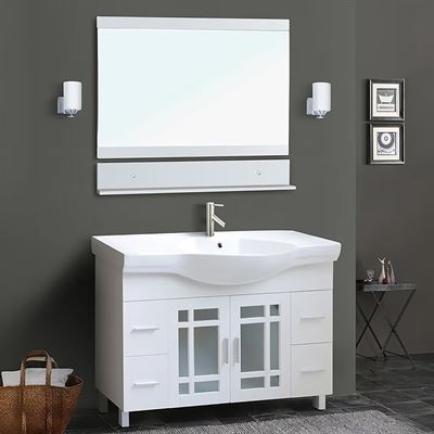 48 in Single Sink Vanity-Wood-White