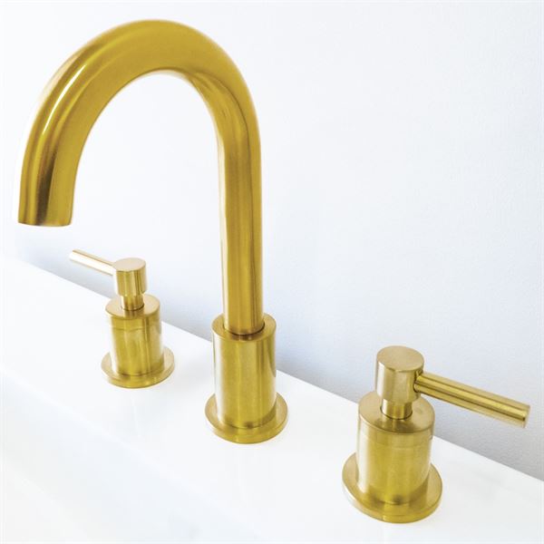 Faenza Double Handle Gold Widespread Bathroom Faucet with Drain Assembly