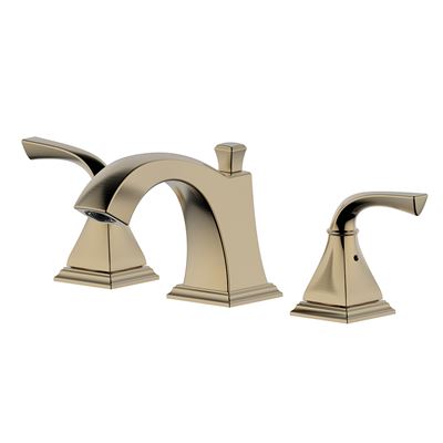 Kaden Double Handle Gold Widespread Bathroom Faucet with Drain Assembly with Overflow