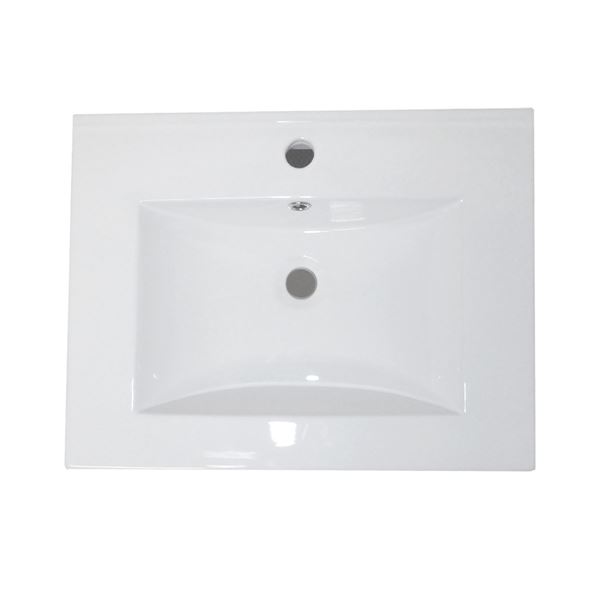 24.4 in Single wall mount style sink vanity-wood- gunstock