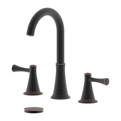 Kassel Double Handle Oil Rubbed Bronze Widespread Bathroom Faucet with Drain Assembly with Overflow