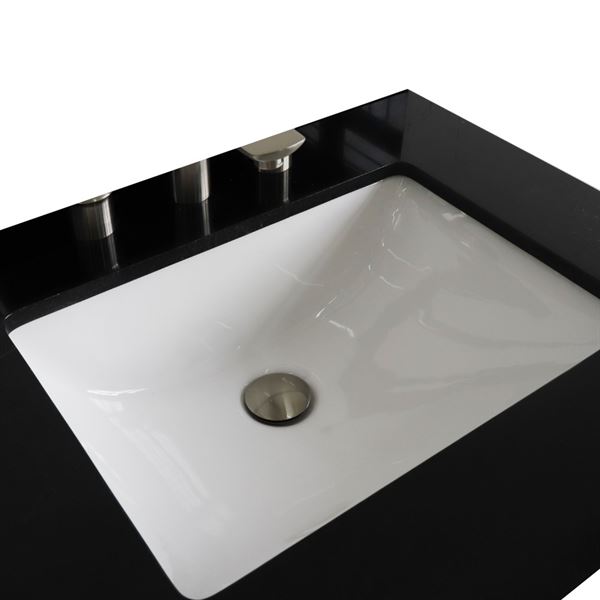 61" Black galaxy countertop and double rectangle sink