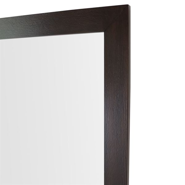 24 in. Wood Frame Mirror in Brown Ash Finish
