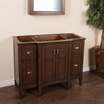 44 in Single sink vanity-wood-sable walnut cabinet only
