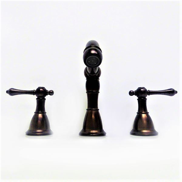 Messina Double Handle Oil Rubbed Bronze Widespread High Arc Bathroom Faucet with Drain Assembly