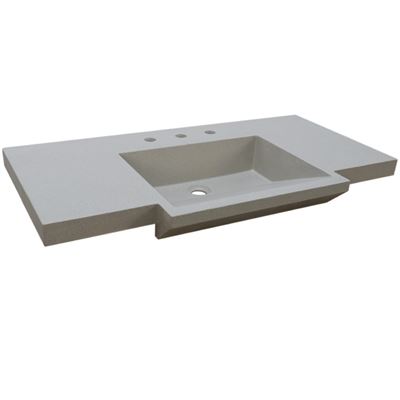 31 in. Single Concrete Ramp Sink Top - White