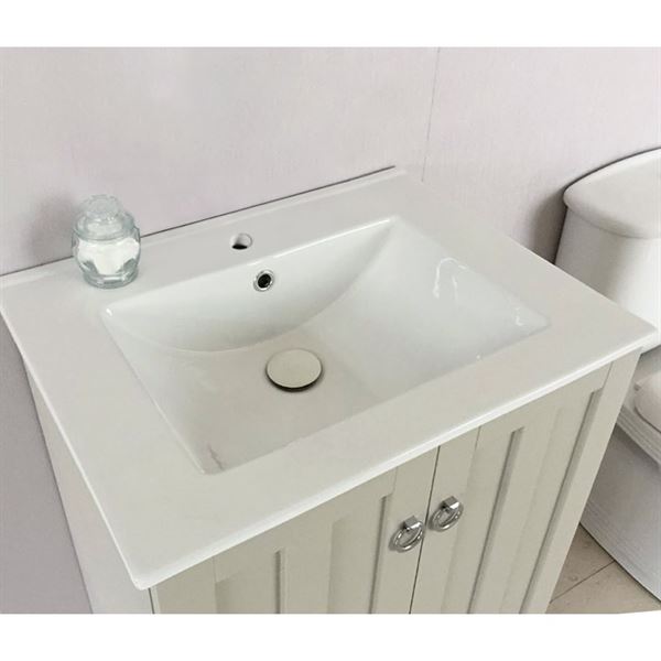 24 in Single sink vanity-manufactured wood-light gray