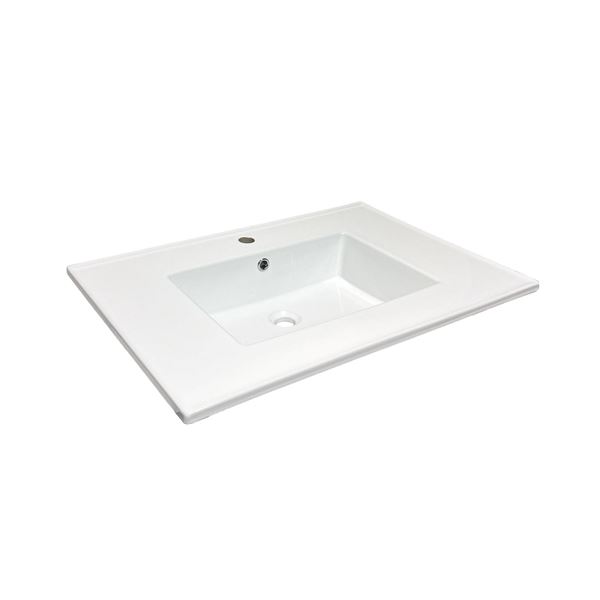 31 in. Single Sink Vitreous China Top with Single Faucet Hole