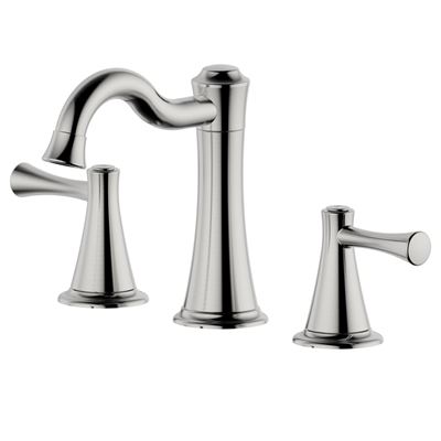 Konya Double Handle Brushed Nickel Widespread Bathroom Faucet with Drain Assembly with Overflow