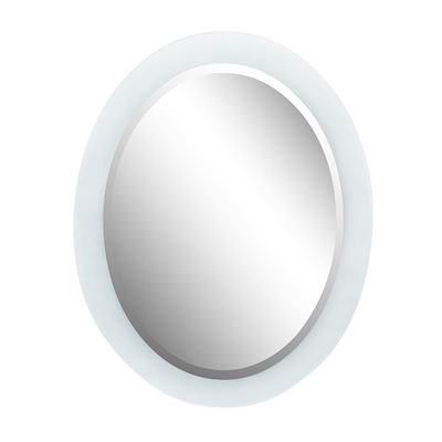 23" Oval Frosted Frame Mirror