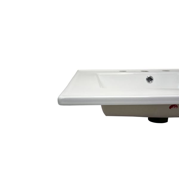 25 in. Single Sink Vitreous China Top with 3-Faucet Holes