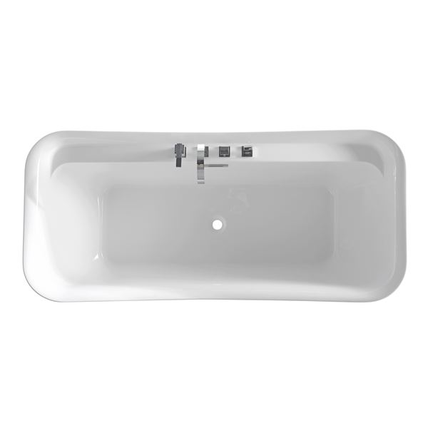 67 in. Freestanding Acrylic Bathtub in Glossy White