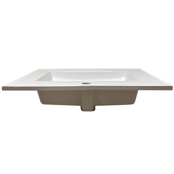 25 in. Single Sink Vitreous China Top with Single Faucet Hole