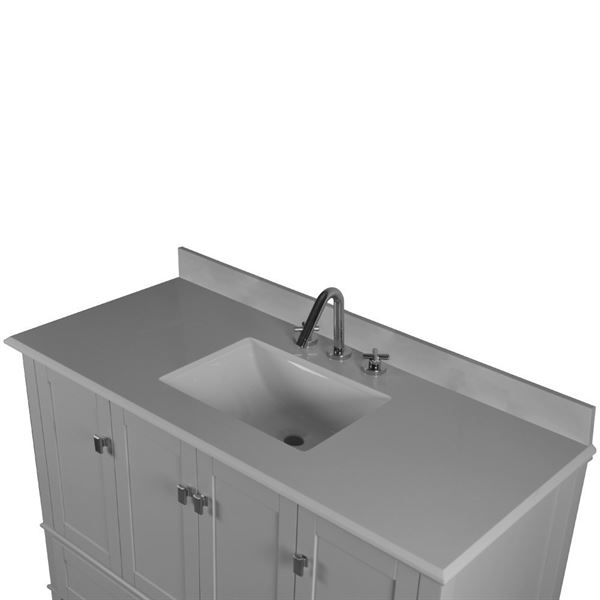 Aurora 49" SINGLE VANITY IN L/GRAY WITH QUARTZ TOP