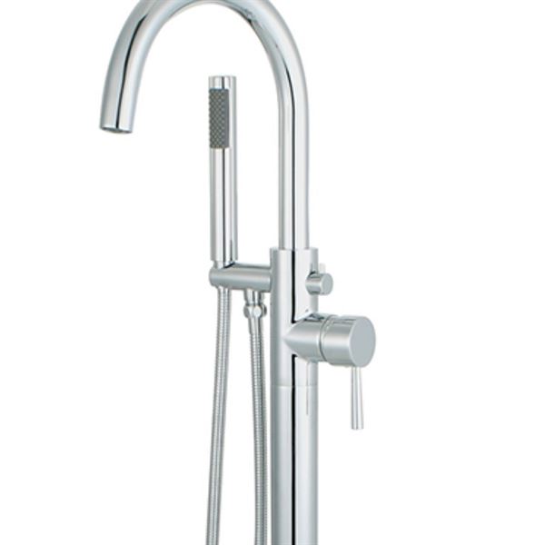 Alona Single-Handle Floor-Mount Freestanding Tub Faucet with Hand Shower in Chrome Finish