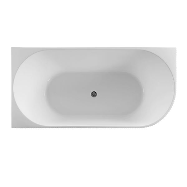 67 in. Freestanding Acrylic Bathtub in Glossy White