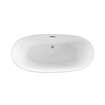 Pavia 67 in. Freestanding Bathtub in Glossy White