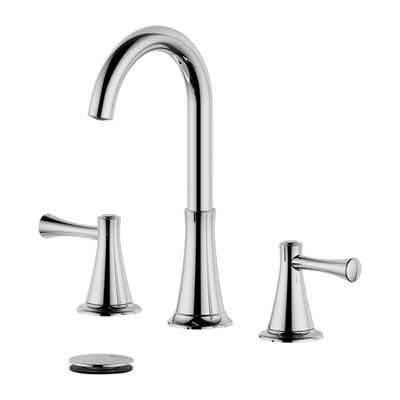 Kassel Double Handle Polished Chrome Widespread Bathroom Faucet with Drain Assembly with Overflow