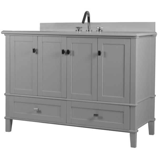 Aurora 49" SINGLE VANITY IN L/GRAY WITH QUARTZ TOP