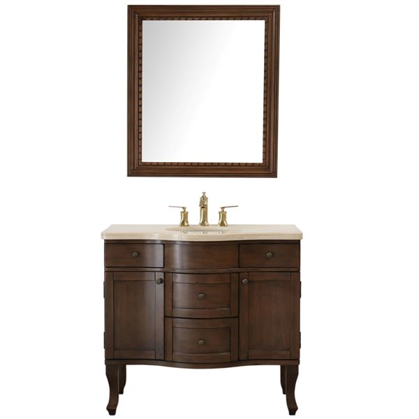 38.2 in Single Sink Vanity-Wood-Walnut