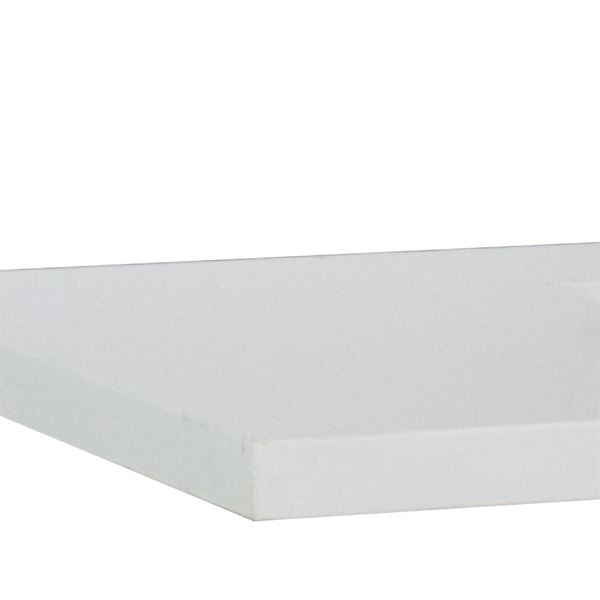37" White quartz countertop and single rectangle left sink