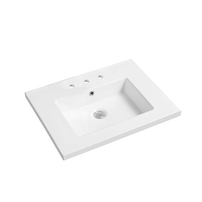 24" Single Ceramic Sink Top with Single Faucet Hole