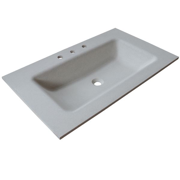 37 in. Single Concrete Top with Rectangle Sink