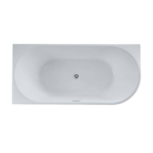 67 in. Freestanding Acrylic Bathtub in Glossy White